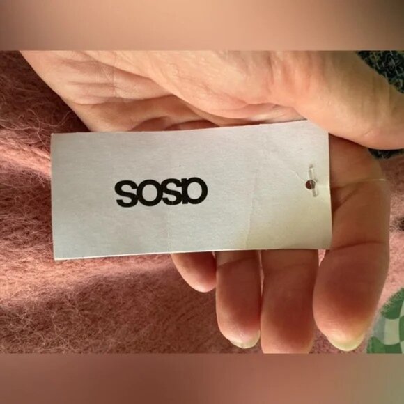 ASOS Design Soft Pink Sweater V-Neck, Chunky Relaxed Fit, Small, US 4-6, New - Picture 5 of 8